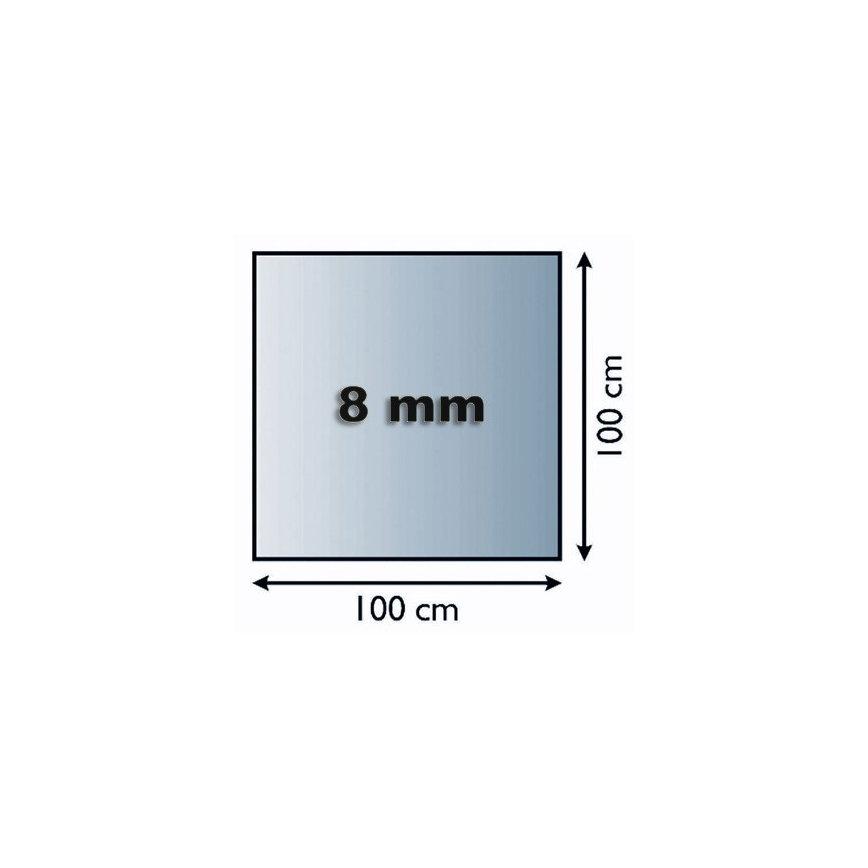 Glas onder de open haard 1000x1000x8 mm vierhoekig