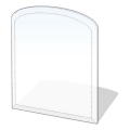 Glas onder de open haard 1100x1000x8 mm halve boog
