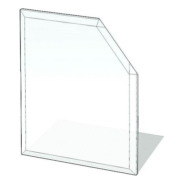 Glas onder de open haard 1250x1250x8 mm afgeschuind vierkant