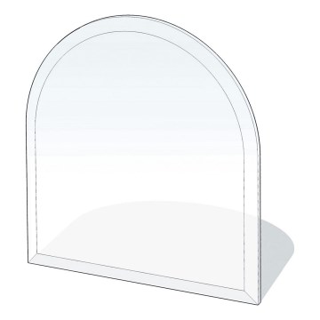 Glas onder de open haard 800x800x8 mm halve boog