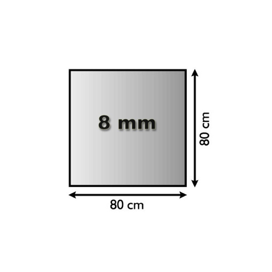 Glas onder de open haard 800x800x8 mm vierhoekig
