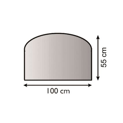 Glasplaat voor kachel 1000x550x6 mm halve boog