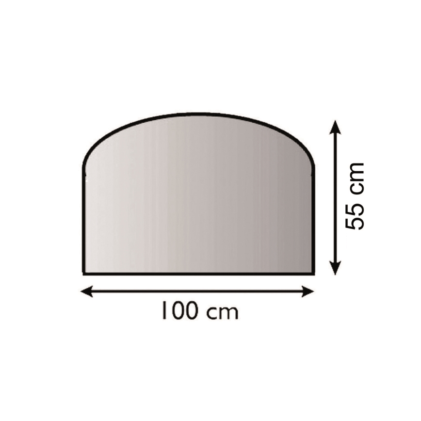 Glasplaat voor kachel 1000x550x6 mm halve boog