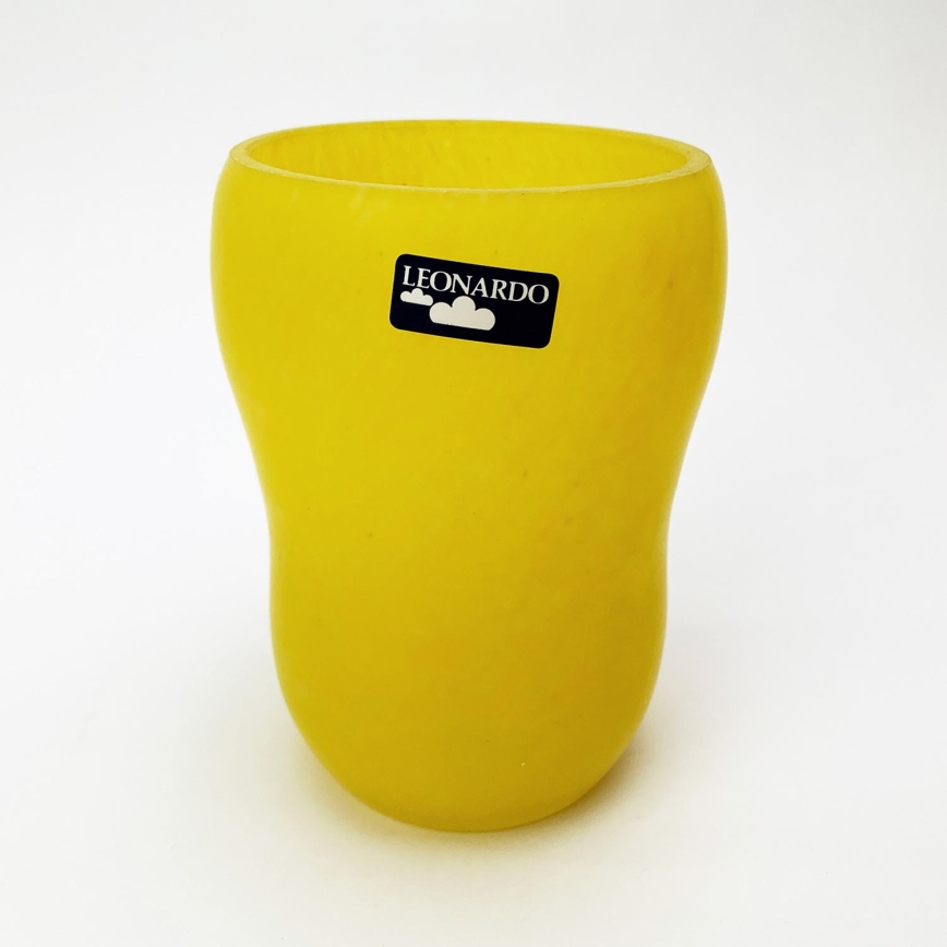 Glazen vaas 14 cm geel
