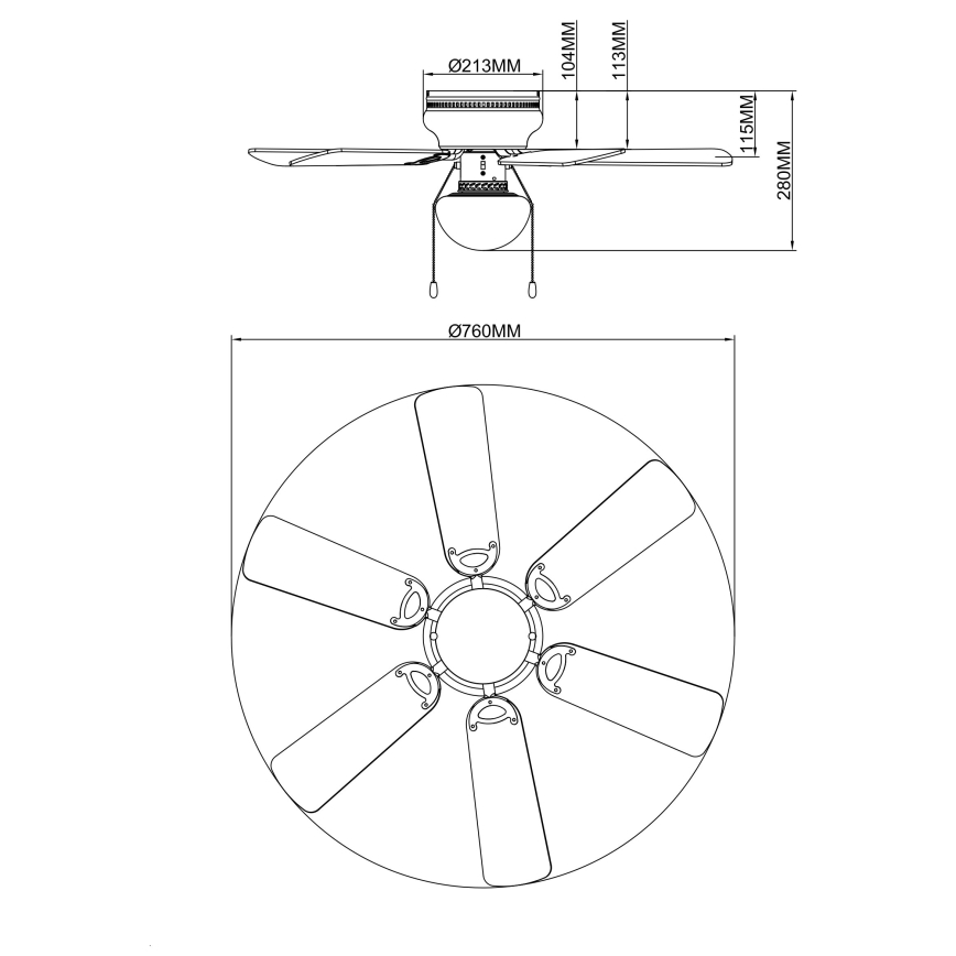 GLOBO - Ventilateur de plafond 1xE27/60W/230V
