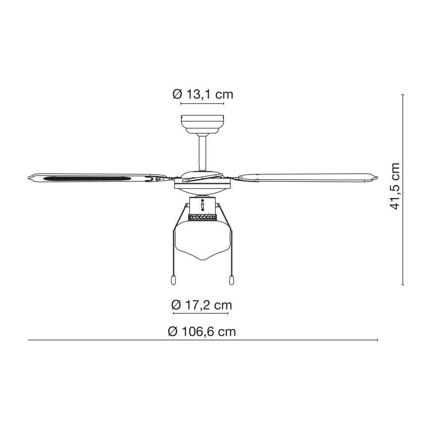 Globo - Plafondventilator 1xE27/60W/230V