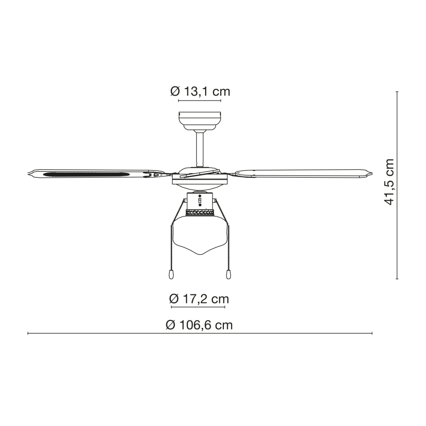 Globo - Plafondventilator 1xE27/60W/230V