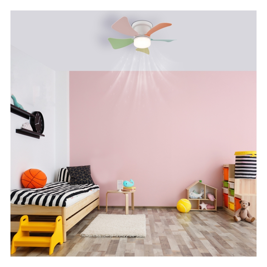Globo - Ventilateur de plafond LED dimmable LED/10W/230V 3000-6500K multicolore + télécommande