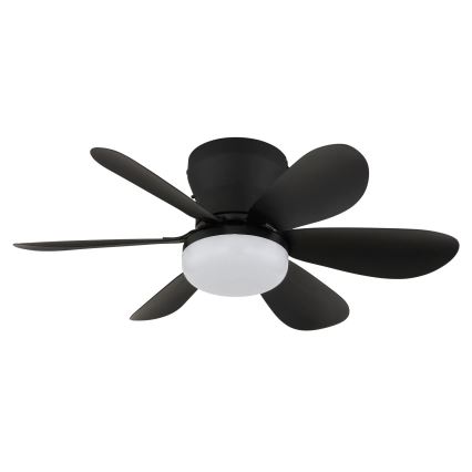 Globo - LED dimbare plafondventilator LED/5W/230V 2700-6500K zwart + afstandsbediening