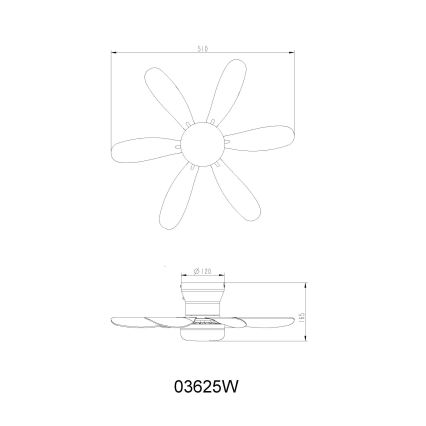 Globo - Dimbare LED-plafondventilator LED/5W/230V 2700-6500K wit + afstandsbediening