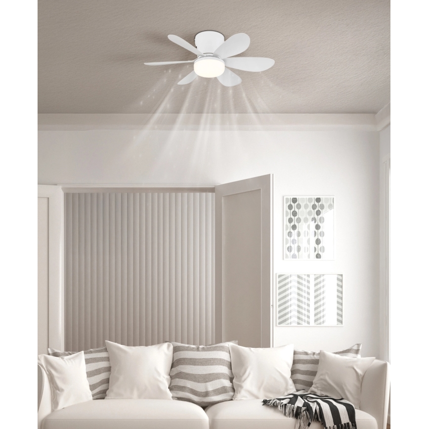 Globo - Ventilateur de plafond LED dimmable LED/5W/230V 2700-6500K blanc + télécommande