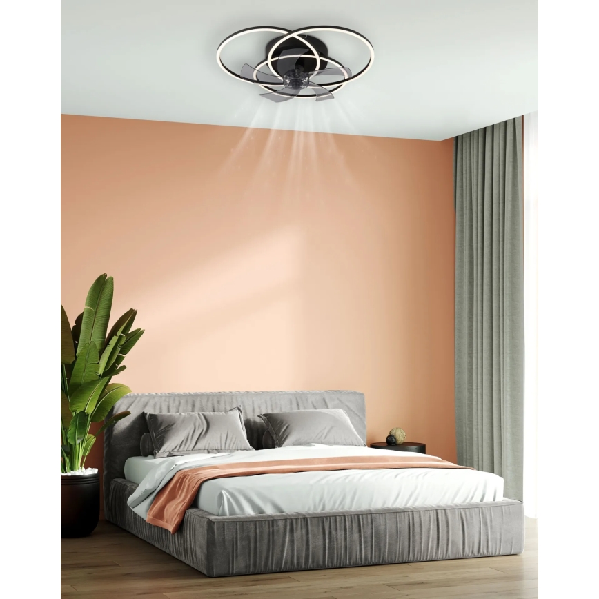 Globo - Dimbare LED-plafondventilator LED/40W/230V 3000-6500K zwart + afstandsbediening
