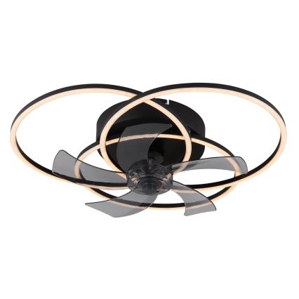 Globo - Ventilateur de plafond LED dimmable 40W/230V (3000–6500K), noir + télécommande
