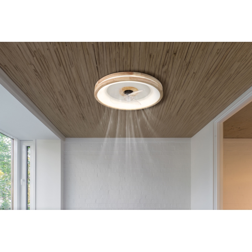 Globo - LED Dimbare plafondlamp met ventilator LED/30W/230V 2700-6500K bruin + afstandsbediening