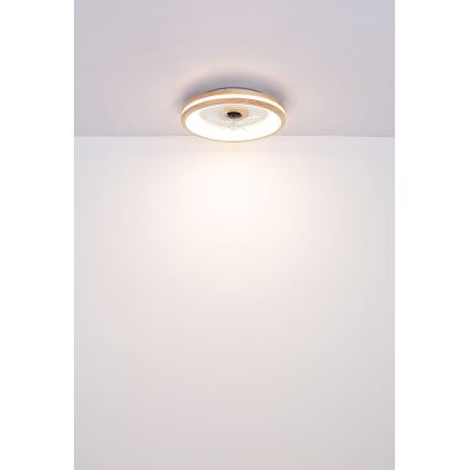 Globo - LED Dimbare plafondlamp met ventilator LED/30W/230V 2700-6500K bruin + afstandsbediening