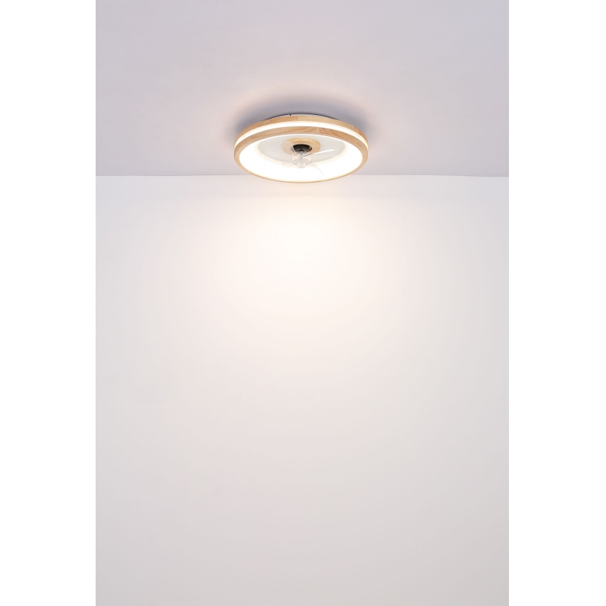 Globo - LED Dimbare plafondlamp met ventilator LED/30W/230V 2700-6500K bruin + afstandsbediening
