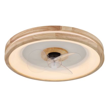Globo - LED Dimbare plafondlamp met ventilator LED/30W/230V 2700-6500K bruin + afstandsbediening