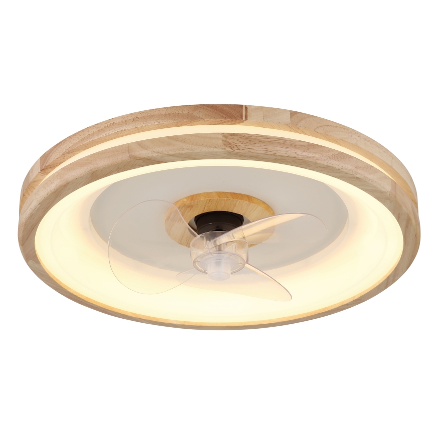 Globo - LED Dimbare plafondlamp met ventilator LED/30W/230V 2700-6500K bruin + afstandsbediening