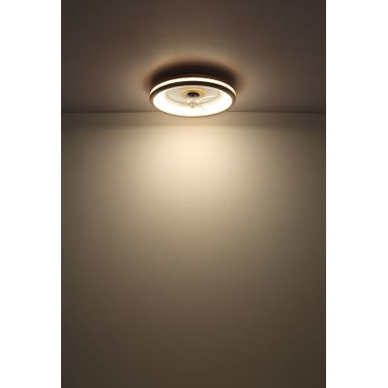 Globo - LED Plafonnier à intensité variable avec ventilateur LED/30W/230V 2700-6500K marron + télécommande