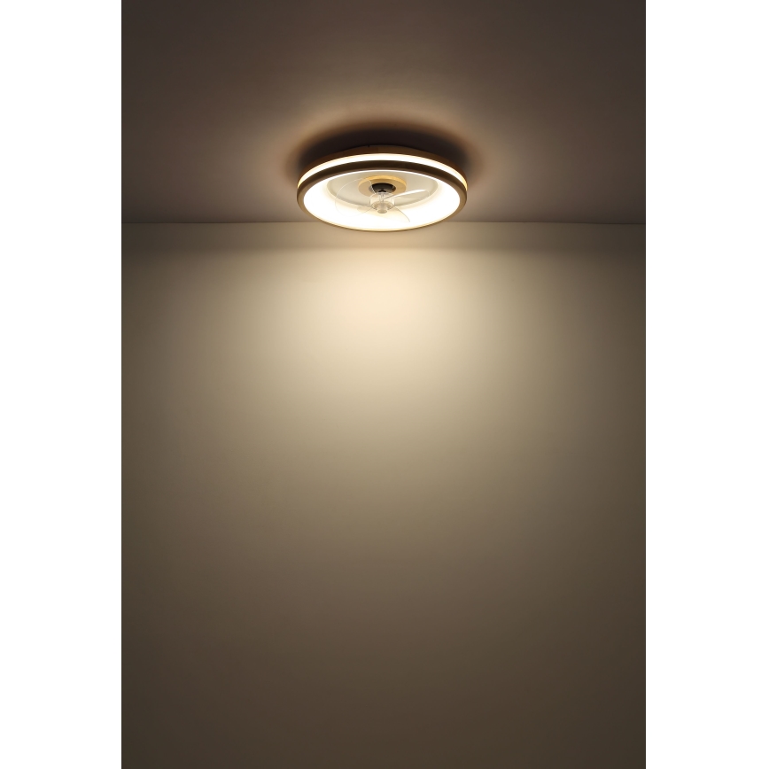 Globo - LED Plafonnier à intensité variable avec ventilateur LED/30W/230V 2700-6500K marron + télécommande