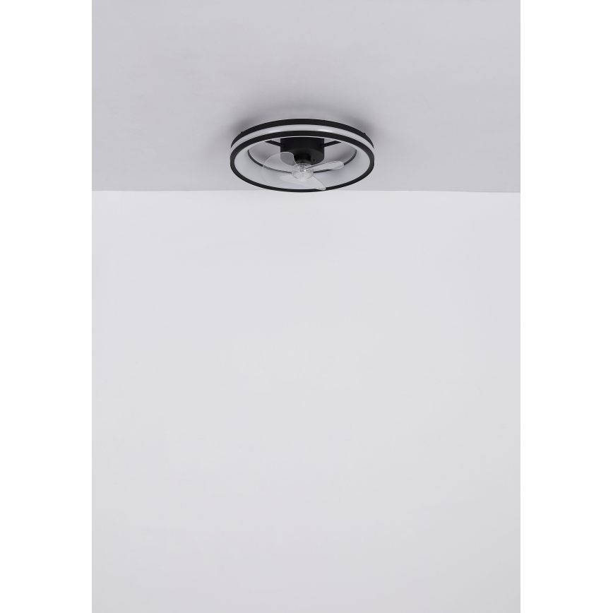 Globo - LED dimbare plafondlamp met ventilator LED/30W/230V 2700-6500K zwart + afstandsbediening