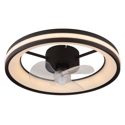 Globo - LED dimbare plafondlamp met ventilator LED/30W/230V 2700-6500K zwart + afstandsbediening