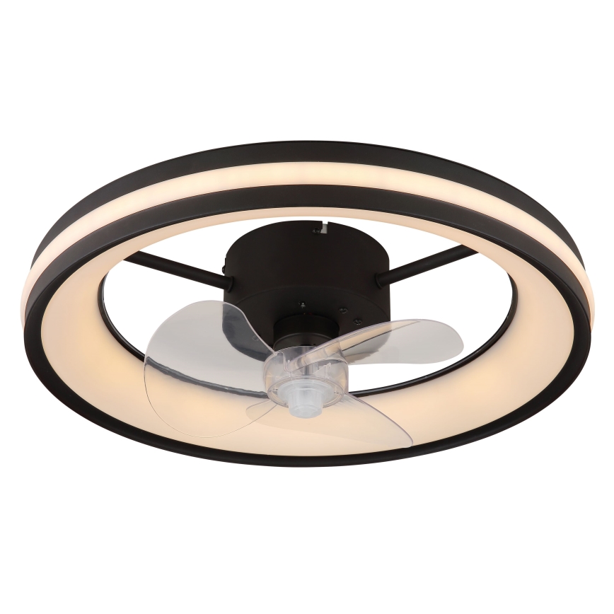 Globo - LED dimbare plafondlamp met ventilator LED/30W/230V 2700-6500K zwart + afstandsbediening