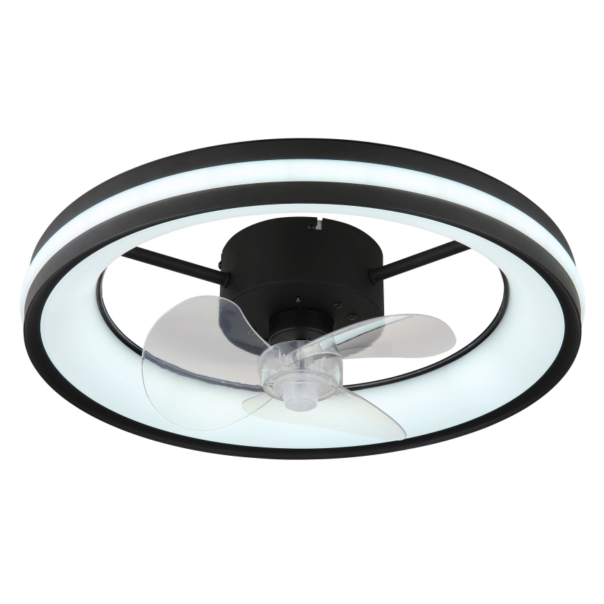 Globo - LED dimbare plafondlamp met ventilator LED/30W/230V 2700-6500K zwart + afstandsbediening