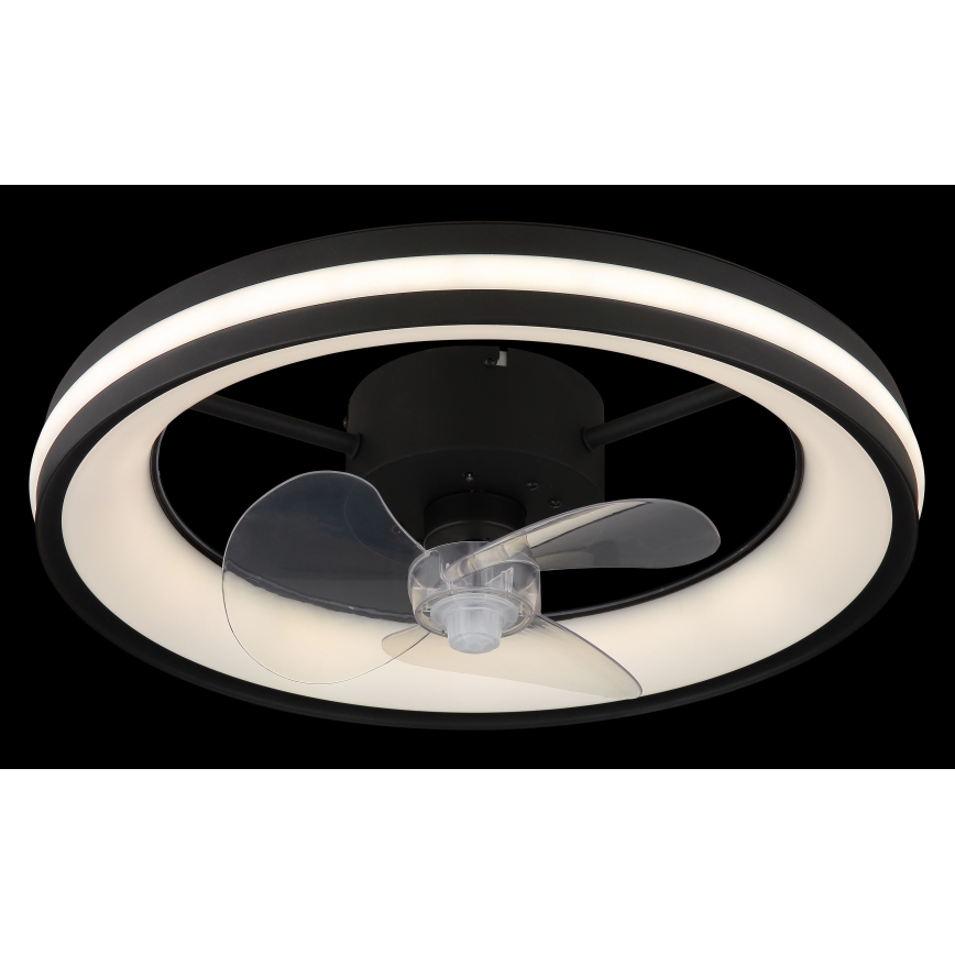 Globo - Plafonnier à intensité variable avec ventilateur LED/30W/230V 2700-6500K noir + télécommande