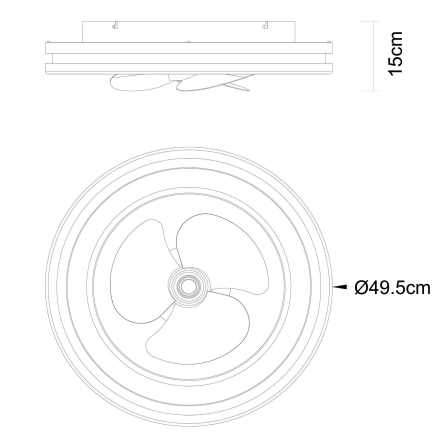 Globo - Plafonnier à intensité variable avec ventilateur LED/30W/230V 2700-6500K noir + télécommande