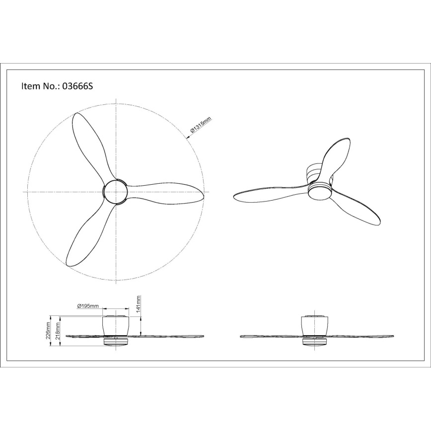 Globo - LED dimbare plafondventilator LED/20W/230V 3000-6500K + afstandsbediening