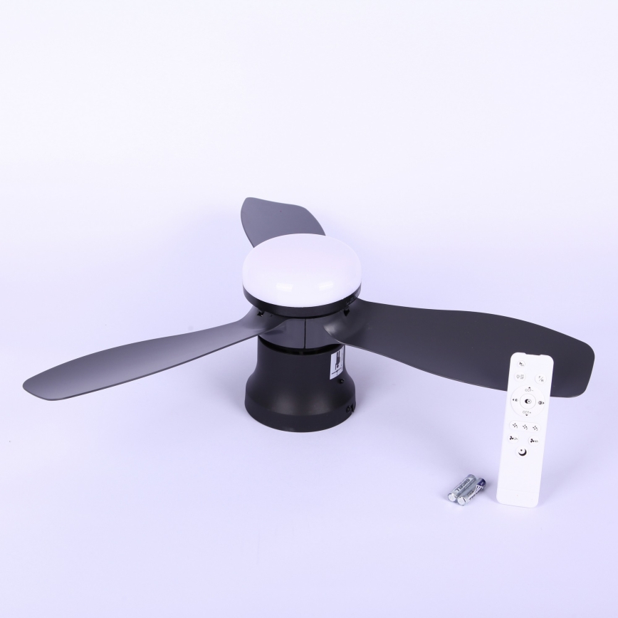 Globo - Dimbare plafondventilator met LED/15W/230V 2700-6500K zwart + afstandsbediening