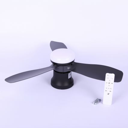 Globo - Ventilateur de plafond LED à intensité variable/15W/230V 2700-6500K noir + télécommande