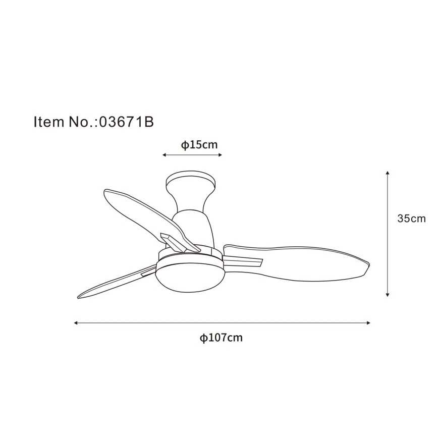 Globo - LED dimbare plafondventilator LED/22W/230V 3000/4500/6000K + afstandsbediening