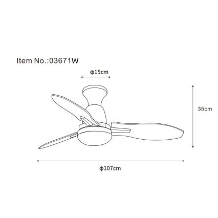Globo - LED dimbare plafondventilator LED/22W/230V 3000/4500/6000K + afstandsbediening