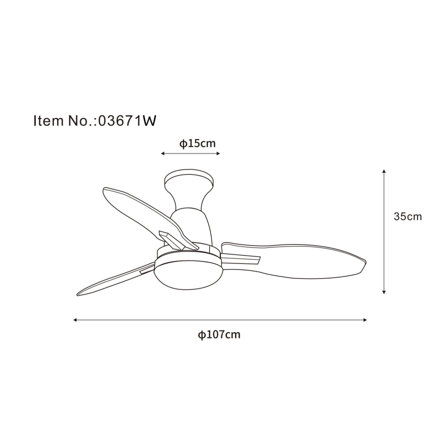 Globo - LED dimbare plafondventilator LED/22W/230V 3000/4500/6000K + afstandsbediening