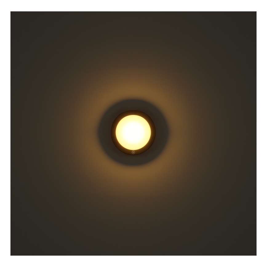 Globo - Applique murale tactile LED rechargeable LED/1,2W/3,7V Ø 15 cm 1800 mAh noir