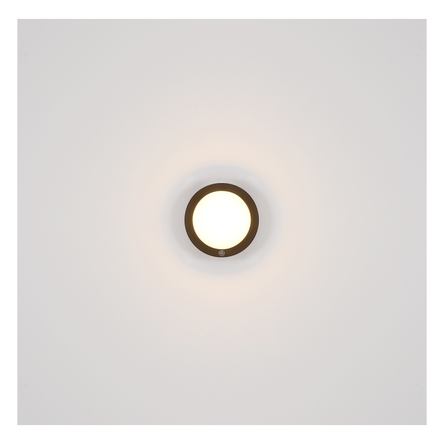 Globo - Applique murale tactile LED rechargeable LED/1,2W/3,7V Ø 15 cm 1800 mAh noir