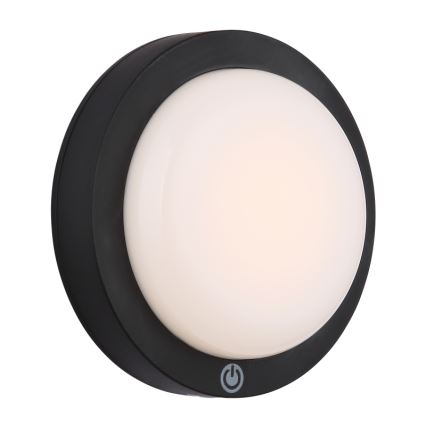 Globo - Applique murale tactile LED rechargeable LED/1,2W/3,7V Ø 15 cm 1800 mAh noir