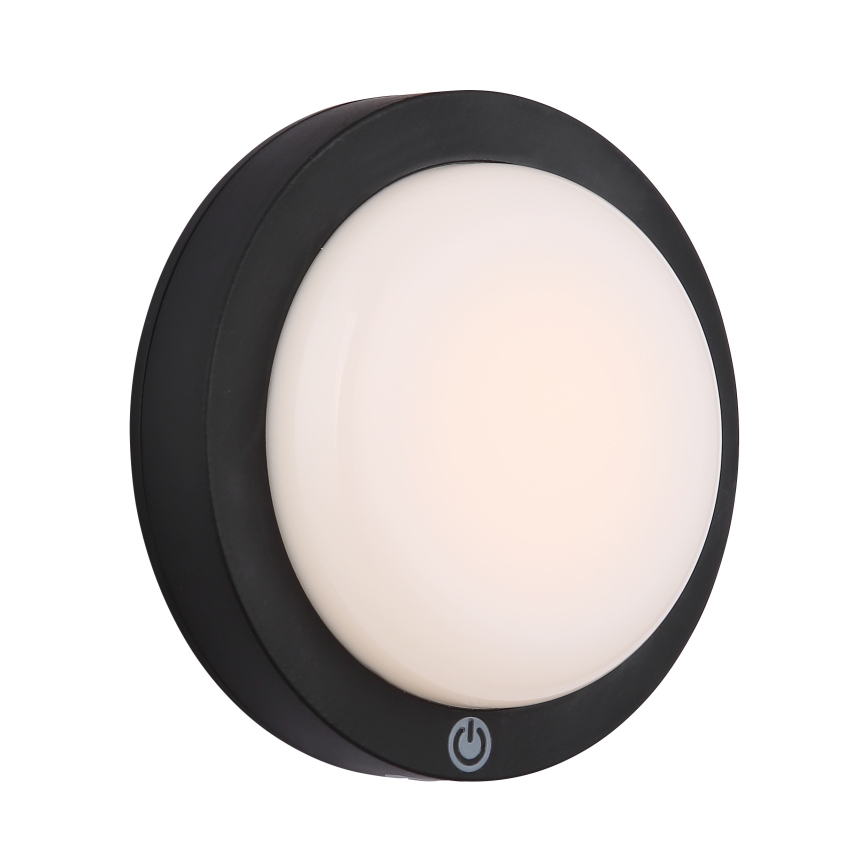 Globo - Applique murale tactile LED rechargeable LED/1,2W/3,7V Ø 15 cm 1800 mAh noir