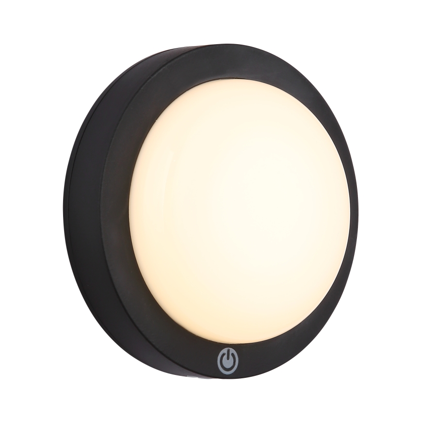Globo - Applique murale tactile LED rechargeable LED/1,2W/3,7V Ø 15 cm 1800 mAh noir