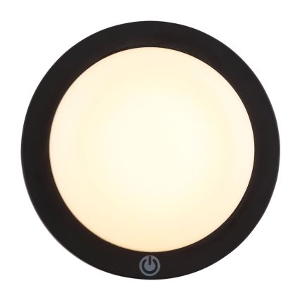 Globo - Applique murale tactile LED rechargeable LED/1,2W/3,7V Ø 15 cm 1800 mAh noir