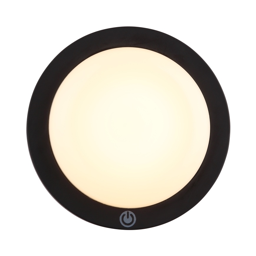 Globo - Applique murale tactile LED rechargeable LED/1,2W/3,7V Ø 15 cm 1800 mAh noir