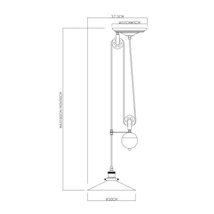 Globo - Suspension filaire 1xE27/60W/230V