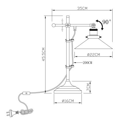 Globo 15053T - lampe de table LENIUS 1xE27/60W/230V