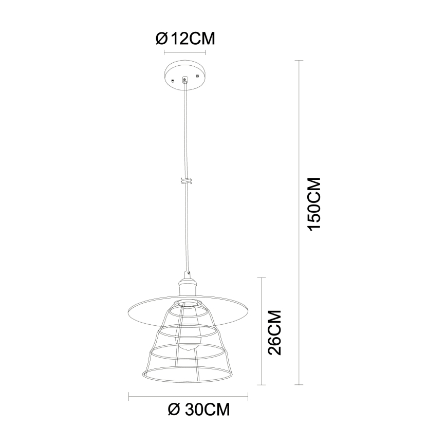 Globo - Hanglamp aan kabel 1xE27/60W/230V
