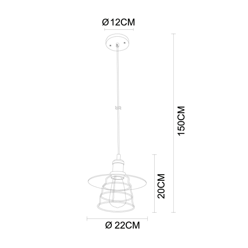 Globo - Hanglamp aan een koord 1xE27/60W/230V
