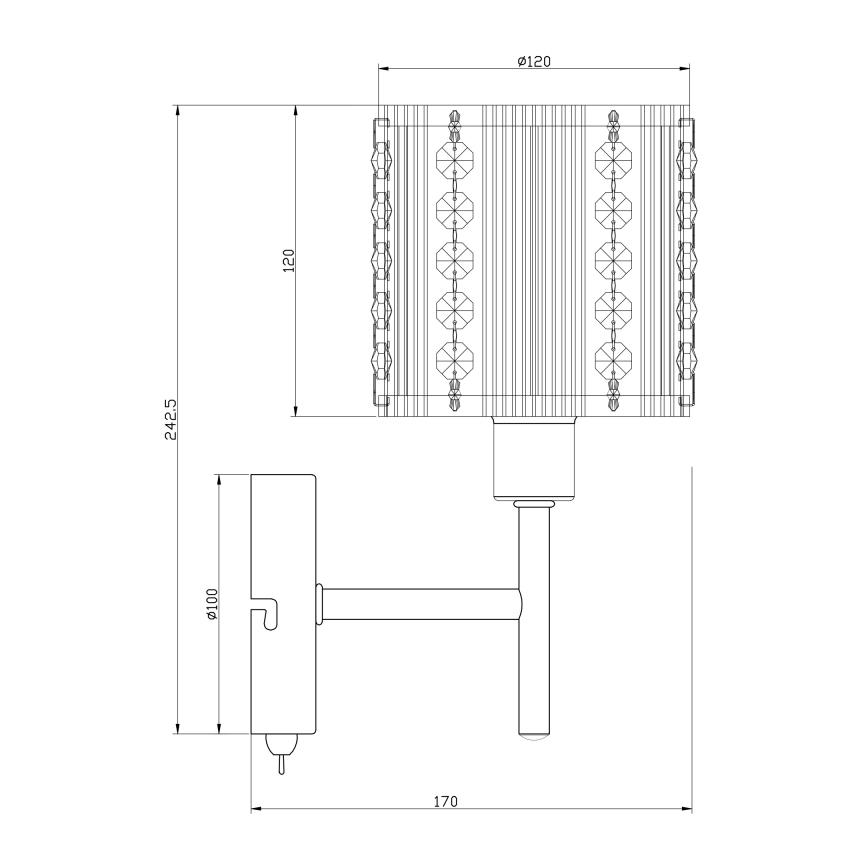Globo - Applique murale 1xE14/40W/230V chrome mat