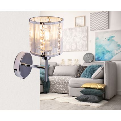 Globo - Wandlamp 1xE14/40W/230V mat chroom