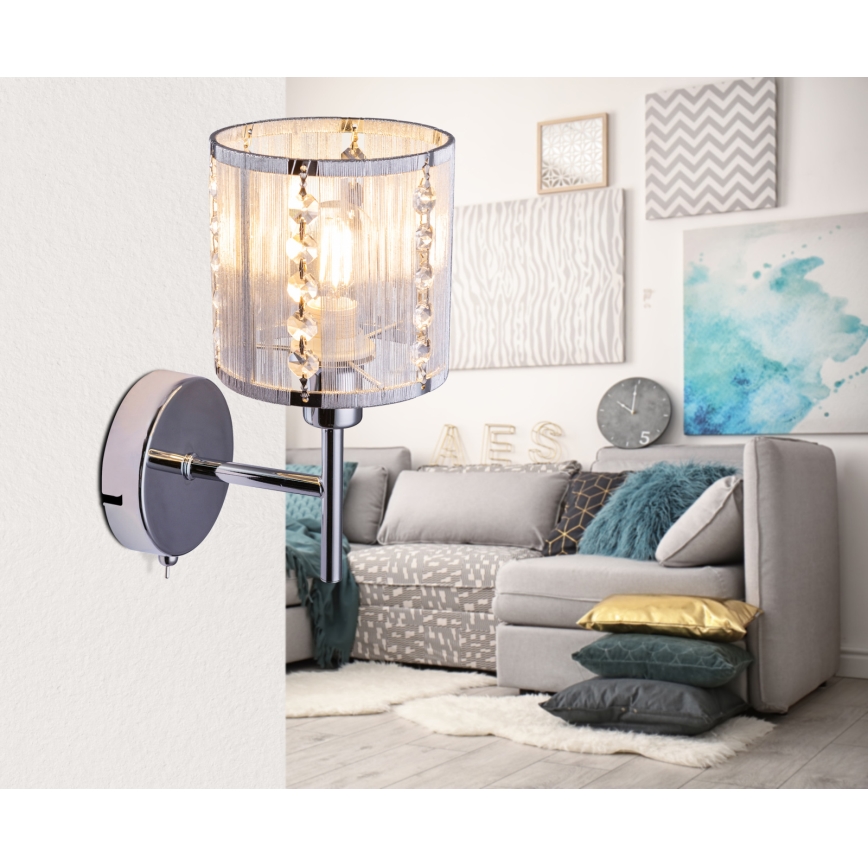 Globo - Wandlamp 1xE14/40W/230V mat chroom